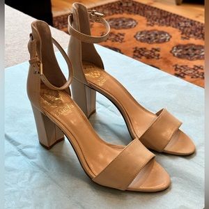 Vince Camuto Nude Block Heel Ankle strap sandals